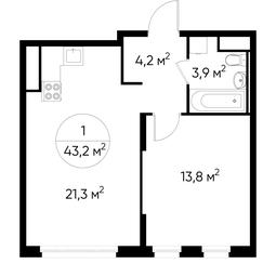 Apartment Sale, 43.2 sq. m. at Peredelkino Blizhnee, Korneya Chukovskogo Street, 1, Vnukovskoye Settlement, Moscow, Russia #3 Apartment Sale, 43.2 sq. m. at Peredelkino Blizhnee, Korneya Chukovskogo Street, 1, Vnukovskoye Settlement, Moscow, Russia #3