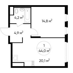 Apartment Sale, 44 sq. m. at Peredelkino Blizhnee, Korneya Chukovskogo Street, 1, Vnukovskoye Settlement, Moscow, Russia #3 Apartment Sale, 44 sq. m. at Peredelkino Blizhnee, Korneya Chukovskogo Street, 1, Vnukovskoye Settlement, Moscow, Russia #3