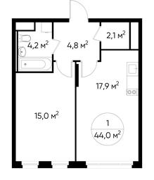 Apartment Sale, 44 sq. m. at Peredelkino Blizhnee, Korneya Chukovskogo Street, 1, Vnukovskoye Settlement, Moscow, Russia #3