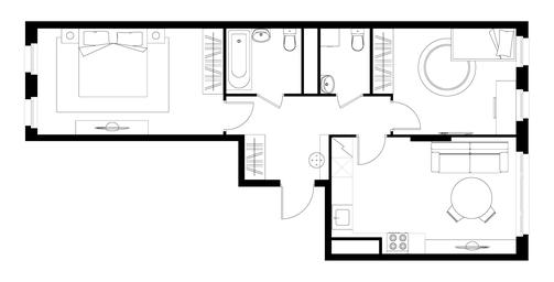 2-BD Apartment Sale, 62.2平方米 at Peredelkino Blizhnee, Korneya Chukovskogo Street, 1, Vnukovskoye Settlement, Moscow, Russia #2