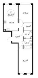 2-BD Apartment Sale, 68 sq. m. at Peredelkino Blizhnee, Korneya Chukovskogo Street, 1, Vnukovskoye Settlement, Moscow, Russia #3 2-BD Apartment Sale, 68 sq. m. at Peredelkino Blizhnee, Korneya Chukovskogo Street, 1, Vnukovskoye Settlement, Moscow, Russia #3