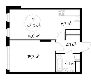 2-BD Apartment Sale, 44.5平方米 at Peredelkino Blizhnee, Korneya Chukovskogo Street, 1, Vnukovskoye Settlement, Moscow, Russia #3 2-BD Apartment Sale, 44.5平方米 at Peredelkino Blizhnee, Korneya Chukovskogo Street, 1, Vnukovskoye Settlement, Moscow, Russia #3