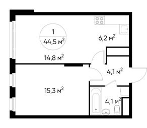 2-BD Apartment Sale, 44.5平方米 at Peredelkino Blizhnee, Korneya Chukovskogo Street, 1, Vnukovskoye Settlement, Moscow, Russia #3 2-BD Apartment Sale, 44.5平方米 at Peredelkino Blizhnee, Korneya Chukovskogo Street, 1, Vnukovskoye Settlement, Moscow, Russia #3