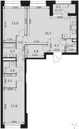 2-BD Apartment Sale, 83.6平方米 at Sky Garden, Stroitelny Drive, 9с6, Moscow, Russia #4