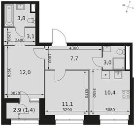 2-BD Apartment Sale, 52.5 sq. m. at Sky Garden, Stroitelny Drive, 9с6, Moscow, Russia #4