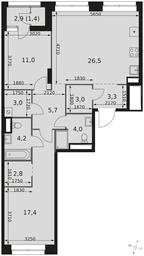 2-BD Apartment Sale, 82.3 sq. m. at Sky Garden, Stroitelny Drive, 9с6, Moscow, Russia #4