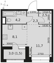 Apartment Sale, 30.3 sq. m. at Sky Garden, Stroitelny Drive, 9с6, Moscow, Russia #4