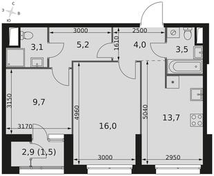 2-BD Apartment Sale, 56.7 sq. m. at Sky Garden, Stroitelny Drive, 9с6, Moscow, Russia #4