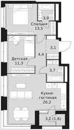 2-BD Apartment Sale, 66.8 sq. m. at Sky Garden, Stroitelny Drive, 9с6, Moscow, Russia #3 2-BD Apartment Sale, 66.8 sq. m. at Sky Garden, Stroitelny Drive, 9с6, Moscow, Russia #3