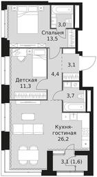 2-BD Apartment Sale, 66.8 sq. m. at Sky Garden, Stroitelny Drive, 9с6, Moscow, Russia #3 2-BD Apartment Sale, 66.8 sq. m. at Sky Garden, Stroitelny Drive, 9с6, Moscow, Russia #3