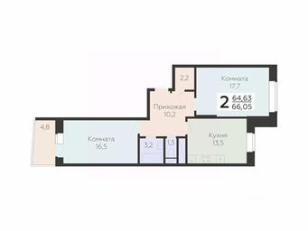 1-BD Apartment Sale, 66.05 sq. m. at Art-kvartal Onegin, Sadovaya Street, 3к1, Krasnaya Gorka Microdistrict, Podolsk, Moscow Region, Russia #2