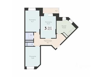 2-BD Apartment Sale, 80.1 sq. m. at Art-kvartal Onegin, Sadovaya Street, 3к1, Krasnaya Gorka Microdistrict, Podolsk, Moscow Region, Russia #2 2-BD Apartment Sale, 80.1 sq. m. at Art-kvartal Onegin, Sadovaya Street, 3к1, Krasnaya Gorka Microdistrict, Podolsk, Moscow Region, Russia #2