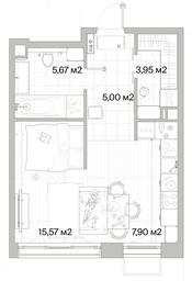 1-BD Apartment Sale, 38.09平方米 at Mys, derevnya Likino, Odintsovskiy Urban District, Moscow Region, Russia #3 1-BD Apartment Sale, 38.09平方米 at Mys, derevnya Likino, Odintsovskiy Urban District, Moscow Region, Russia #3