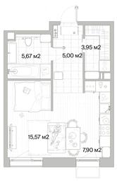 1-BD Apartment Sale, 38.09平方米 at Mys, derevnya Likino, Odintsovskiy Urban District, Moscow Region, Russia #3