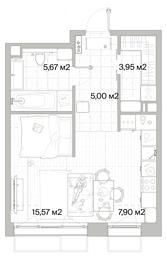 1-BD Apartment Sale, 38.09平方米 at Mys, derevnya Likino, Odintsovskiy Urban District, Moscow Region, Russia #3 1-BD Apartment Sale, 38.09平方米 at Mys, derevnya Likino, Odintsovskiy Urban District, Moscow Region, Russia #3