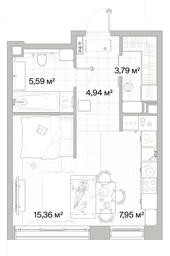 1-BD Apartment Sale, 37.63平方米 at Mys, derevnya Likino, Odintsovskiy Urban District, Moscow Region, Russia #2 1-BD Apartment Sale, 37.63平方米 at Mys, derevnya Likino, Odintsovskiy Urban District, Moscow Region, Russia #2