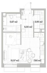 1-BD Apartment Sale, 38.09平方米 at Mys, derevnya Likino, Odintsovskiy Urban District, Moscow Region, Russia #4