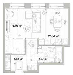 1-BD Apartment Sale, 39.09平方米 at Mys, derevnya Likino, Odintsovskiy Urban District, Moscow Region, Russia #3 1-BD Apartment Sale, 39.09平方米 at Mys, derevnya Likino, Odintsovskiy Urban District, Moscow Region, Russia #3