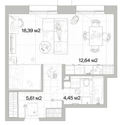 1-BD Apartment Sale, 39.09平方米 at Mys, derevnya Likino, Odintsovskiy Urban District, Moscow Region, Russia #3 1-BD Apartment Sale, 39.09平方米 at Mys, derevnya Likino, Odintsovskiy Urban District, Moscow Region, Russia #3