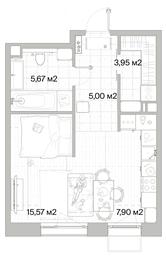 1-BD Apartment Sale, 38.09平方米 at Mys, derevnya Likino, Odintsovskiy Urban District, Moscow Region, Russia #2 1-BD Apartment Sale, 38.09平方米 at Mys, derevnya Likino, Odintsovskiy Urban District, Moscow Region, Russia #2