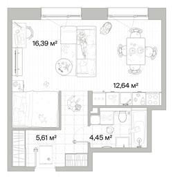 1-BD Apartment Sale, 39.09平方米 at Mys, derevnya Likino, Odintsovskiy Urban District, Moscow Region, Russia #3 1-BD Apartment Sale, 39.09平方米 at Mys, derevnya Likino, Odintsovskiy Urban District, Moscow Region, Russia #3