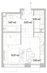 1-BD Apartment Sale, 38.09平方米 at Mys, derevnya Likino, Odintsovskiy Urban District, Moscow Region, Russia #3 1-BD Apartment Sale, 38.09平方米 at Mys, derevnya Likino, Odintsovskiy Urban District, Moscow Region, Russia #3