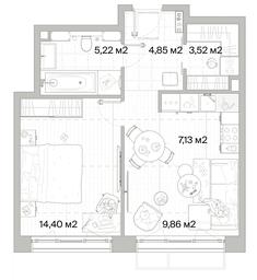 1-BD Apartment Sale, 44.98平方米 at Mys, derevnya Likino, Odintsovskiy Urban District, Moscow Region, Russia #3 1-BD Apartment Sale, 44.98平方米 at Mys, derevnya Likino, Odintsovskiy Urban District, Moscow Region, Russia #3