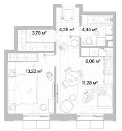 1-BD Apartment Sale, 43.03平方米 at Mys, derevnya Likino, Odintsovskiy Urban District, Moscow Region, Russia #3 1-BD Apartment Sale, 43.03平方米 at Mys, derevnya Likino, Odintsovskiy Urban District, Moscow Region, Russia #3