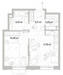 1-BD Apartment Sale, 46.91平方米 at Mys, derevnya Likino, Odintsovskiy Urban District, Moscow Region, Russia #2