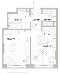 1-BD Apartment Sale, 47.42平方米 at Mys, derevnya Likino, Odintsovskiy Urban District, Moscow Region, Russia #2 1-BD Apartment Sale, 47.42平方米 at Mys, derevnya Likino, Odintsovskiy Urban District, Moscow Region, Russia #2