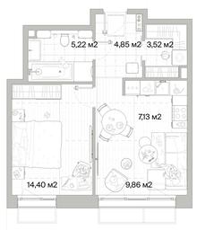1-BD Apartment Sale, 44.98平方米 at Mys, derevnya Likino, Odintsovskiy Urban District, Moscow Region, Russia #2 1-BD Apartment Sale, 44.98平方米 at Mys, derevnya Likino, Odintsovskiy Urban District, Moscow Region, Russia #2