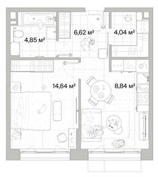1-BD Apartment Sale, 43.96平方米 at Mys, derevnya Likino, Odintsovskiy Urban District, Moscow Region, Russia #3 1-BD Apartment Sale, 43.96平方米 at Mys, derevnya Likino, Odintsovskiy Urban District, Moscow Region, Russia #3