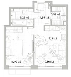 1-BD Apartment Sale, 44.98平方米 at Mys, derevnya Likino, Odintsovskiy Urban District, Moscow Region, Russia #2 1-BD Apartment Sale, 44.98平方米 at Mys, derevnya Likino, Odintsovskiy Urban District, Moscow Region, Russia #2