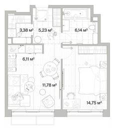1-BD Apartment Sale, 47.39平方米 at Mys, derevnya Likino, Odintsovskiy Urban District, Moscow Region, Russia #2 1-BD Apartment Sale, 47.39平方米 at Mys, derevnya Likino, Odintsovskiy Urban District, Moscow Region, Russia #2