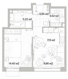 1-BD Apartment Sale, 44.98平方米 at Mys, derevnya Likino, Odintsovskiy Urban District, Moscow Region, Russia #3 1-BD Apartment Sale, 44.98平方米 at Mys, derevnya Likino, Odintsovskiy Urban District, Moscow Region, Russia #3