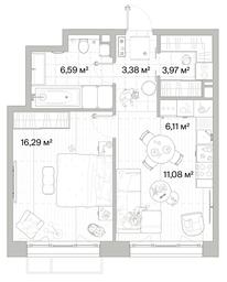 1-BD Apartment Sale, 47.42平方米 at Mys, derevnya Likino, Odintsovskiy Urban District, Moscow Region, Russia #2 1-BD Apartment Sale, 47.42平方米 at Mys, derevnya Likino, Odintsovskiy Urban District, Moscow Region, Russia #2