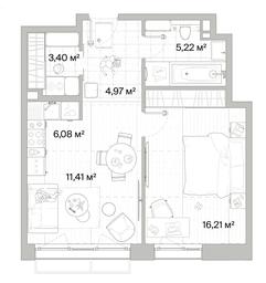 1-BD Apartment Sale, 47.29平方米 at Mys, derevnya Likino, Odintsovskiy Urban District, Moscow Region, Russia #3 1-BD Apartment Sale, 47.29平方米 at Mys, derevnya Likino, Odintsovskiy Urban District, Moscow Region, Russia #3