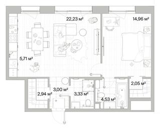 1-BD Apartment Sale, 58.75平方米 at Mys, derevnya Likino, Odintsovskiy Urban District, Moscow Region, Russia #3 1-BD Apartment Sale, 58.75平方米 at Mys, derevnya Likino, Odintsovskiy Urban District, Moscow Region, Russia #3