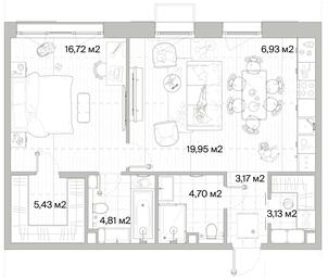 1-BD Apartment Sale, 64.84平方米 at Mys, derevnya Likino, Odintsovskiy Urban District, Moscow Region, Russia #2 1-BD Apartment Sale, 64.84平方米 at Mys, derevnya Likino, Odintsovskiy Urban District, Moscow Region, Russia #2