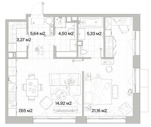 1-BD Apartment Sale, 62.47 sq. m. at Mys, derevnya Likino, Odintsovskiy Urban District, Moscow Region, Russia #2 1-BD Apartment Sale, 62.47 sq. m. at Mys, derevnya Likino, Odintsovskiy Urban District, Moscow Region, Russia #2