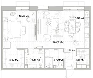 1-BD Apartment Sale, 64.84平方米 at Mys, derevnya Likino, Odintsovskiy Urban District, Moscow Region, Russia #3 1-BD Apartment Sale, 64.84平方米 at Mys, derevnya Likino, Odintsovskiy Urban District, Moscow Region, Russia #3