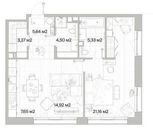1-BD Apartment Sale, 62.47 sq. m. at Mys, derevnya Likino, Odintsovskiy Urban District, Moscow Region, Russia #3 1-BD Apartment Sale, 62.47 sq. m. at Mys, derevnya Likino, Odintsovskiy Urban District, Moscow Region, Russia #3