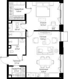 1-BD Apartment Sale, 64.84平方米 at Mys, derevnya Likino, Odintsovskiy Urban District, Moscow Region, Russia #3 1-BD Apartment Sale, 64.84平方米 at Mys, derevnya Likino, Odintsovskiy Urban District, Moscow Region, Russia #3