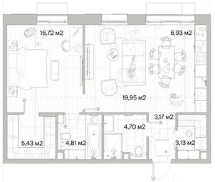 1-BD Apartment Sale, 64.84 sq. m. at Mys, derevnya Likino, Odintsovskiy Urban District, Moscow Region, Russia #3 1-BD Apartment Sale, 64.84 sq. m. at Mys, derevnya Likino, Odintsovskiy Urban District, Moscow Region, Russia #3