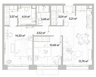 2-BD Apartment Sale, 64.41平方米 at Mys, derevnya Likino, Odintsovskiy Urban District, Moscow Region, Russia #3 2-BD Apartment Sale, 64.41平方米 at Mys, derevnya Likino, Odintsovskiy Urban District, Moscow Region, Russia #3