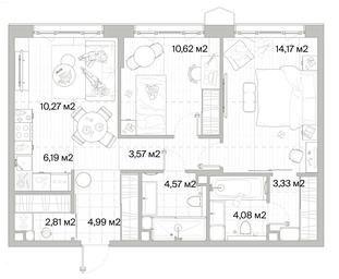 2-BD Apartment Sale, 64.6平方米 at Mys, derevnya Likino, Odintsovskiy Urban District, Moscow Region, Russia #4