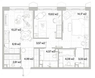 2-BD Apartment Sale, 64.6 sq. m. at Mys, derevnya Likino, Odintsovskiy Urban District, Moscow Region, Russia #2 2-BD Apartment Sale, 64.6 sq. m. at Mys, derevnya Likino, Odintsovskiy Urban District, Moscow Region, Russia #2