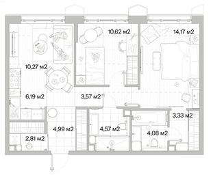2-BD Apartment Sale, 64.6平方米 at Mys, derevnya Likino, Odintsovskiy Urban District, Moscow Region, Russia #3 2-BD Apartment Sale, 64.6平方米 at Mys, derevnya Likino, Odintsovskiy Urban District, Moscow Region, Russia #3