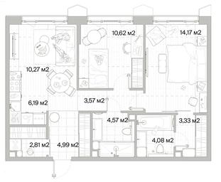2-BD Apartment Sale, 64.6 sq. m. at Mys, derevnya Likino, Odintsovskiy Urban District, Moscow Region, Russia #3 2-BD Apartment Sale, 64.6 sq. m. at Mys, derevnya Likino, Odintsovskiy Urban District, Moscow Region, Russia #3