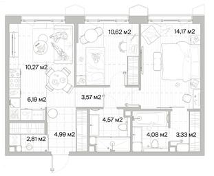 2-BD Apartment Sale, 64.6平方米 at Mys, derevnya Likino, Odintsovskiy Urban District, Moscow Region, Russia #4